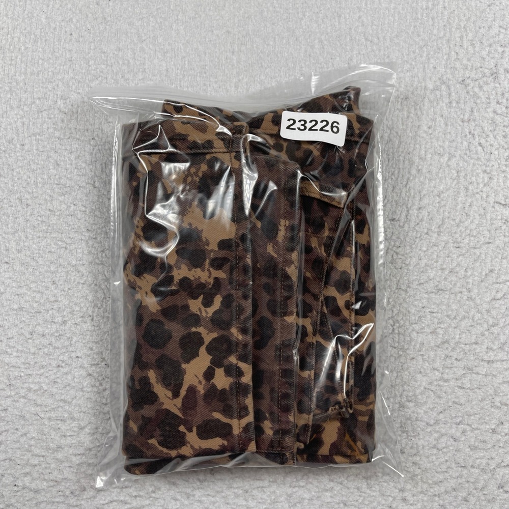Abercrombie & Fitch Leopard Print Jeans Womens 28 Brown Mid Rise Straight Leg - Picture 10 of 10